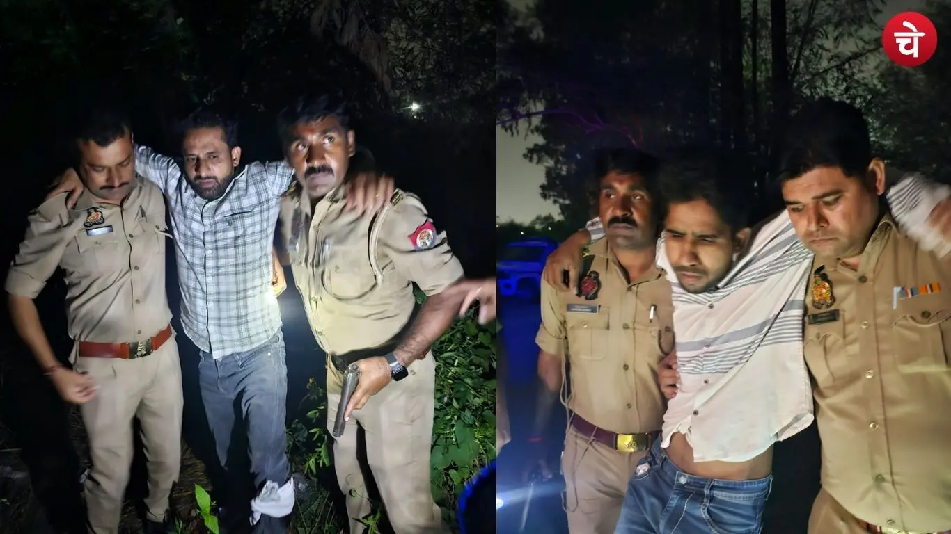 Two chain snatchers arrested following an encounter in Noida